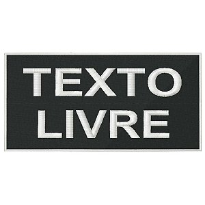 PATCH BORDADO PERSONALIZADO – TARJA TEXTO LIVRE 10x20cm