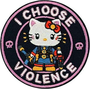 Patch Bordado GATO I CHOOSE VIOLENCE 7,6 X 7,6