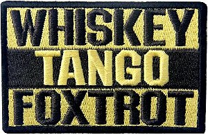 Patch Bordado Whiskey Tango Foxtrot  8,8 x 5,8