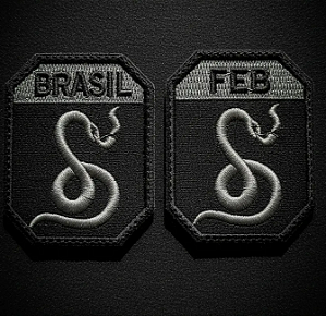Kit 2 Patch FEB + Brasil 7,0 x 8,5 Preto e Cromo