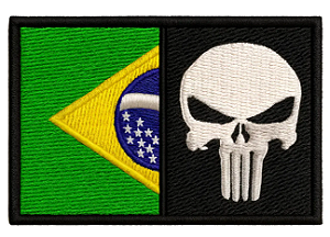 Patch Bandeira Brasil + Justiceiro 7 x 5