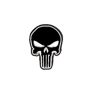 Patch Bordado CAVEIRA PUNISHER 2 7 x 5 CM