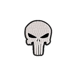 Patch Bordado CAVEIRA PUNISHER 7 x 5 CM