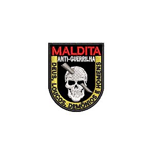Patch Bordado CAVEIRA MALDITA ANTI-GUERRILHA 6,5 x 5 CM