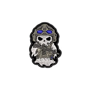 Patch Bordado CAVEIRA GHOST 6,5 x 4,5 CM