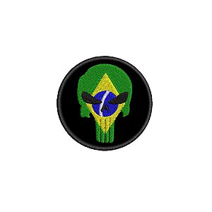 Patch Bordado PUNISHER Justiceiro BRASIL 8 x 8