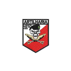 Patch Bordado ARTILHARIA A MORTE VEM DE CIMA 6 x 8 CM
