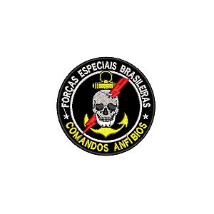 Patch Bordado COMANF COMANDOS ANFÍBIOS 8 x 8 CM