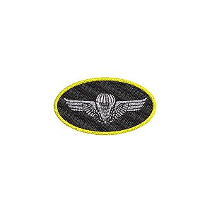 Patch Bordado elipse paraquedista Forças Especiais 8 x 4,5 cm