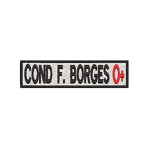 Sutache 2,5x10 com borda e tipo sanguineo e fecho de contato