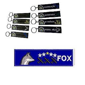 Chaveiro Bordado 14 x 4 FORÇA AÉREA FOX