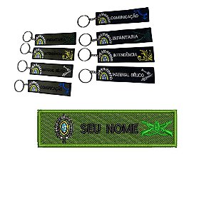 Chaveiro Bordado 8 x 2 INFANTARIA PERSONALIZADO NOME