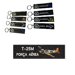 Chaveiro Bordado 15 x 4 FORÇA AÉREA T-25