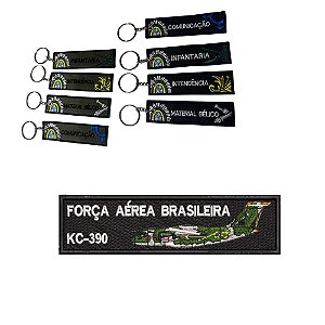 Chaveiro Bordado 15 x 4 FORÇA AÉREA KC-390