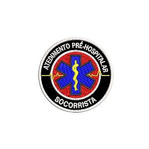 Patch Bordado ATENDIMENTO PRÉ-HOSPITALAR SOCORRISTA 8,5 X 8,5 CM