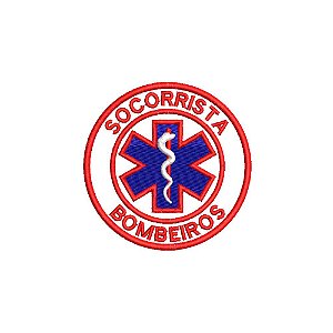 Patch Bordado SOCORRISTA BOMBEIROS 8 X 8 CM