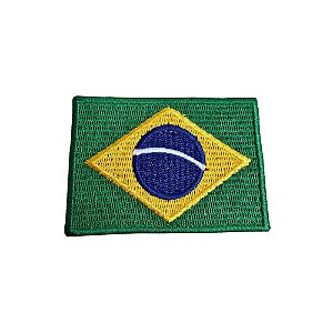 Patch Termocolante Bordado Bandeira Do Brasil 7 x 4,5 cm