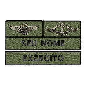 Patch Bordado 2 Cursos + Sutache Nome Conectados + Sutache EXÉRCITO