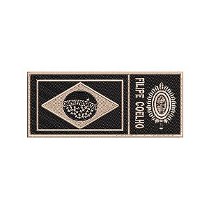 Patch Bordado Bandeira + Exército + Nome 12 x 5 CM