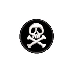 Patch Bordado CAVEIRA 4,5 x 4,5 CM