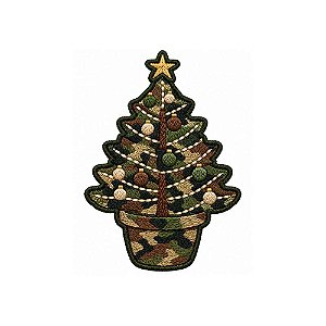 Patch Bordado Arvore de Natal Camuflada 10 x 7 CM