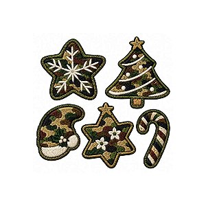 Conjunto de Patch Bordado de Natal Camuflado