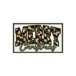 Patch Bordado Merry Christmas Camo 8 x 4,5 CM