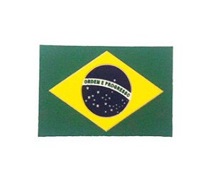 Patch Bandeira do Brasil Emborrachada Preto