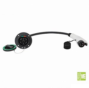 Cabo adaptador para Carregamento de Veículos elétricos 32A - TIPO1 X TIPO2 - 0.5M CABO