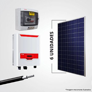 Kit de Energia Solar - Gerador 1,98 kWp 6 Placas + Inversor + String box