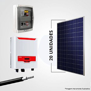 Kit de Energia Solar - Gerador 6,60 kWp 20 Placas + Inversor + String box