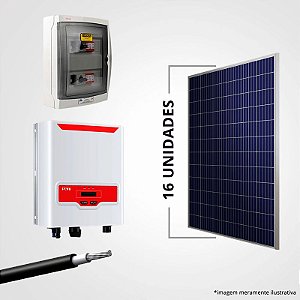 Kit de Energia Solar - Gerador 5,28 kWp 16 Placas + Inversor + String box