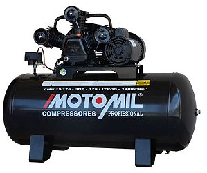 Compressor de Ar Profissional 15 Pés 3,0HP 175 Litros Bivolt 110/220V Mono .