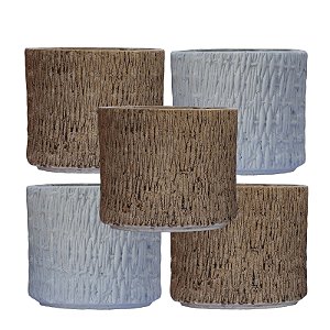 Kit Cachepot Rústico de Cimento para Velas Aromáticas Artesanais 5 Unidades