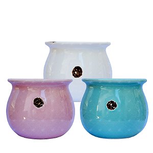 Kit Vasos Rústicos de Cerâmica para Velas Aromáticas Artesanais 5 Unidades