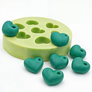 Molde de Silicone Coraçõezinhos 7 Cavidades para Sabonetes
