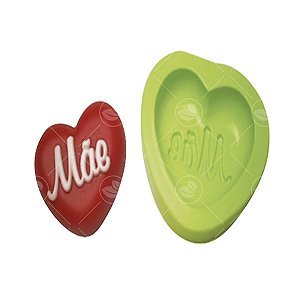 Molde de Silicone para Velas e Sabonetes Artesanais Coração de Mãe