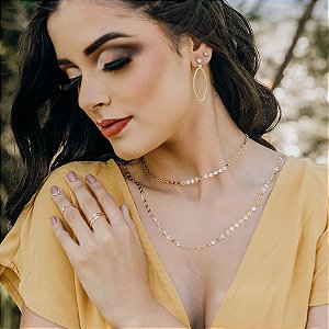 Colar longo chapinha banhado a ouro 18K