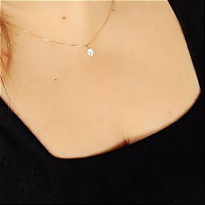 Colar ponto de luz banhado a ouro 18k