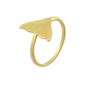Anel rabo de baleia banhado a ouro 18k