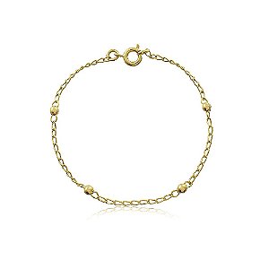 Pulseira infantil de bolinhas  banhada a ouro 18k