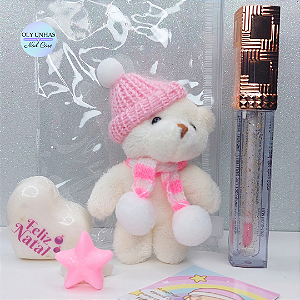 Kit Natalino Rosa, Branco e Dourado Presenteável - Edição Limitada