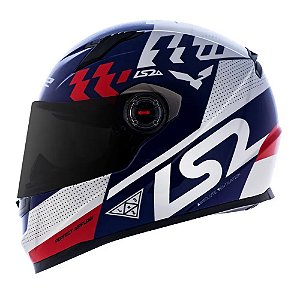 CAPACETE LS2 CLASSIC PODIUM AZUL VERMELHO