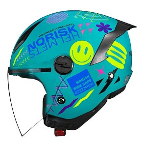 CAPACETE NORISK NEO BUDDY AZUL E AMARELO