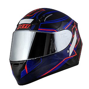 CAPACETE X11 TRUST PRO 11 PRETO AZUL VERMELHO