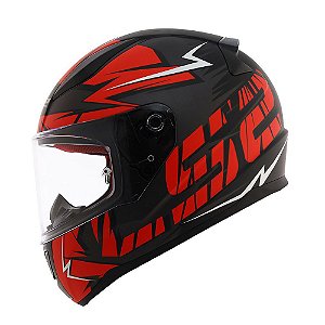 CAPACETE LS2 FF353 RAPID CROMO PRETO FOSCO/VERMELHO