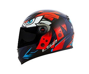 CAPACETE LS2 FF358 TRIBAL VERMELHO/AZUL