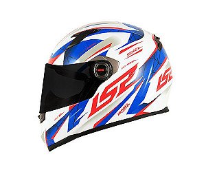 CAPACETE LS2 FF358 DRAZE BRANCO/AZUL/VERMELHO