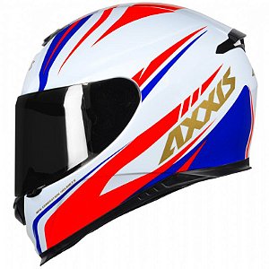 CAPACETE AXXIS EAGLE HYBRID BRANCO/AZUL/VERMELHO