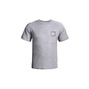 CAMISETA POLIÉSTER MANGA CURTA ADULTO CINZA MESCLA PERSONALIZADA DTF 10cm X 10cm